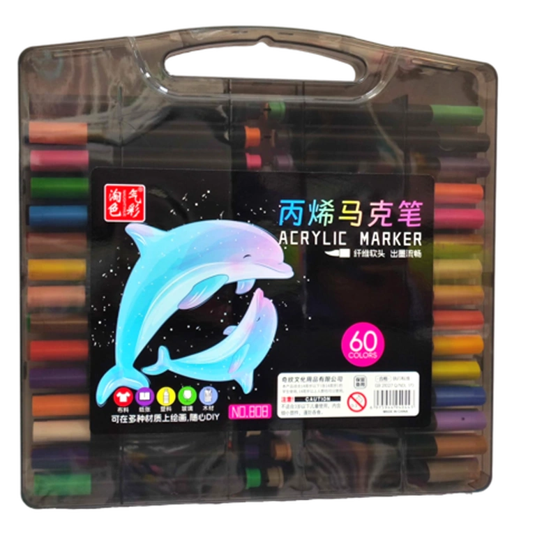 ماژیک آکریلیک ۶۰ رنگ نوک قلمویی (Acrylic Marker Brush Tip)