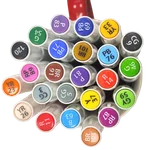 ست ماژیک طراحی دو سر راندو ۲۴ رنگ Bitoon/24 عددی