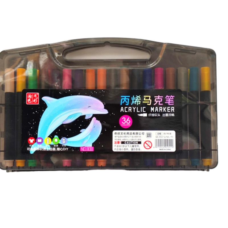 ماژیک آکریلیک ۳۶ رنگ نوک قلمویی (Acrylic Marker Brush Tip)