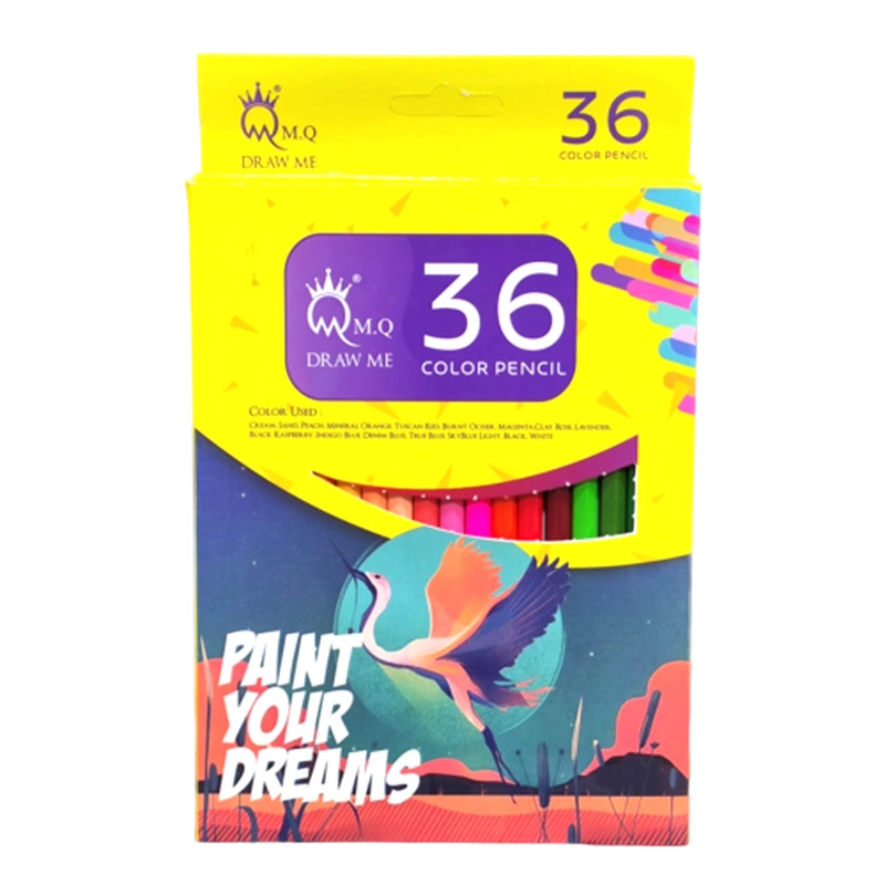 مداد رنگی 36 عددی جعبه مقوایی ام کیو - M.Q
