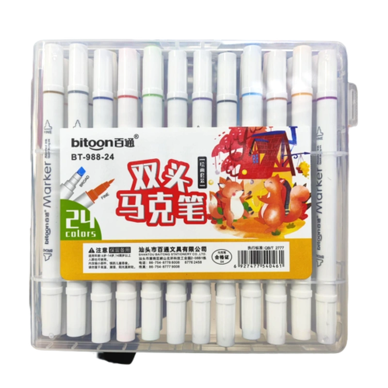 ست ماژیک طراحی دو سر راندو ۲۴ رنگ Bitoon