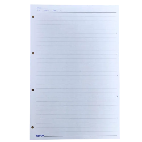 کاغذ دفتر کلاسوری 4 سوراخ 50 برگی پاپکو