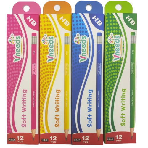 مداد مشکی پاکن دار 12 عددی vneeds