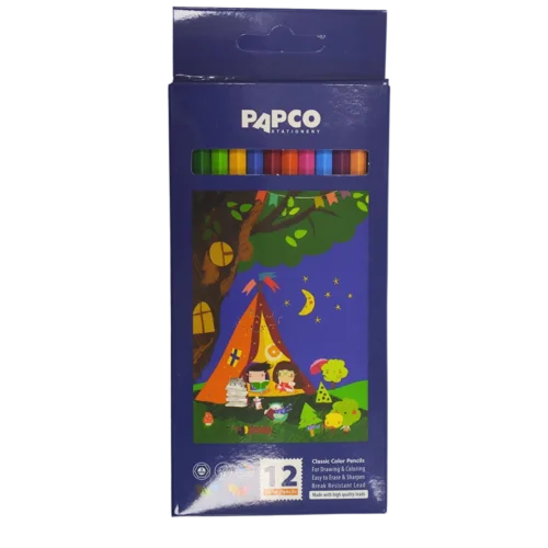 مداد رنگی 12 تایی پاپکو